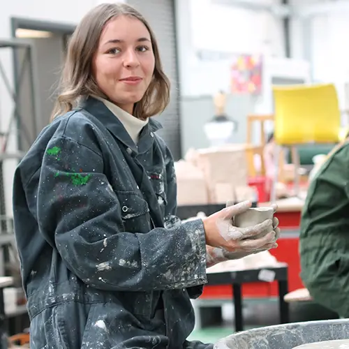 Art and Design Pottery Student