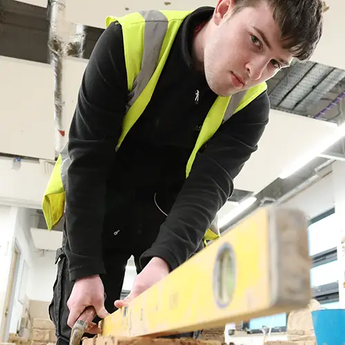 Bricklaying student