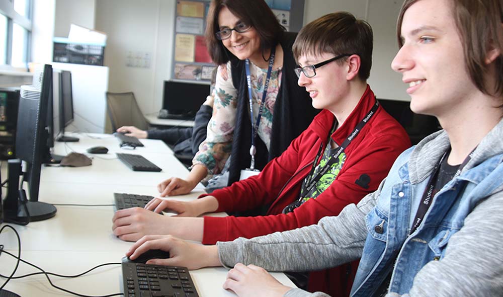 Computing students and tutor