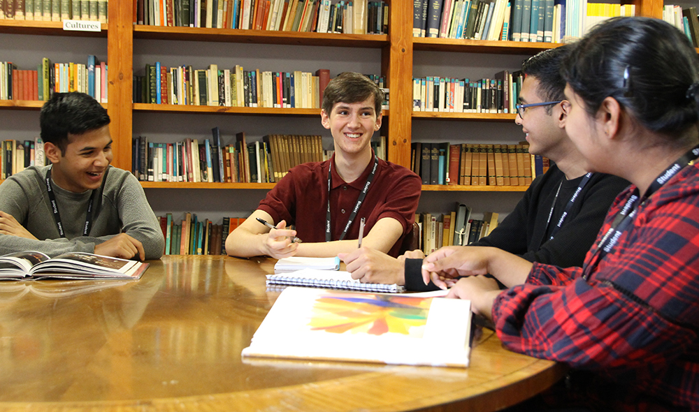 A Level Students in the Blue Room