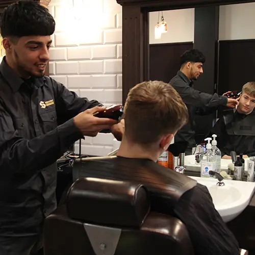 Barbering student