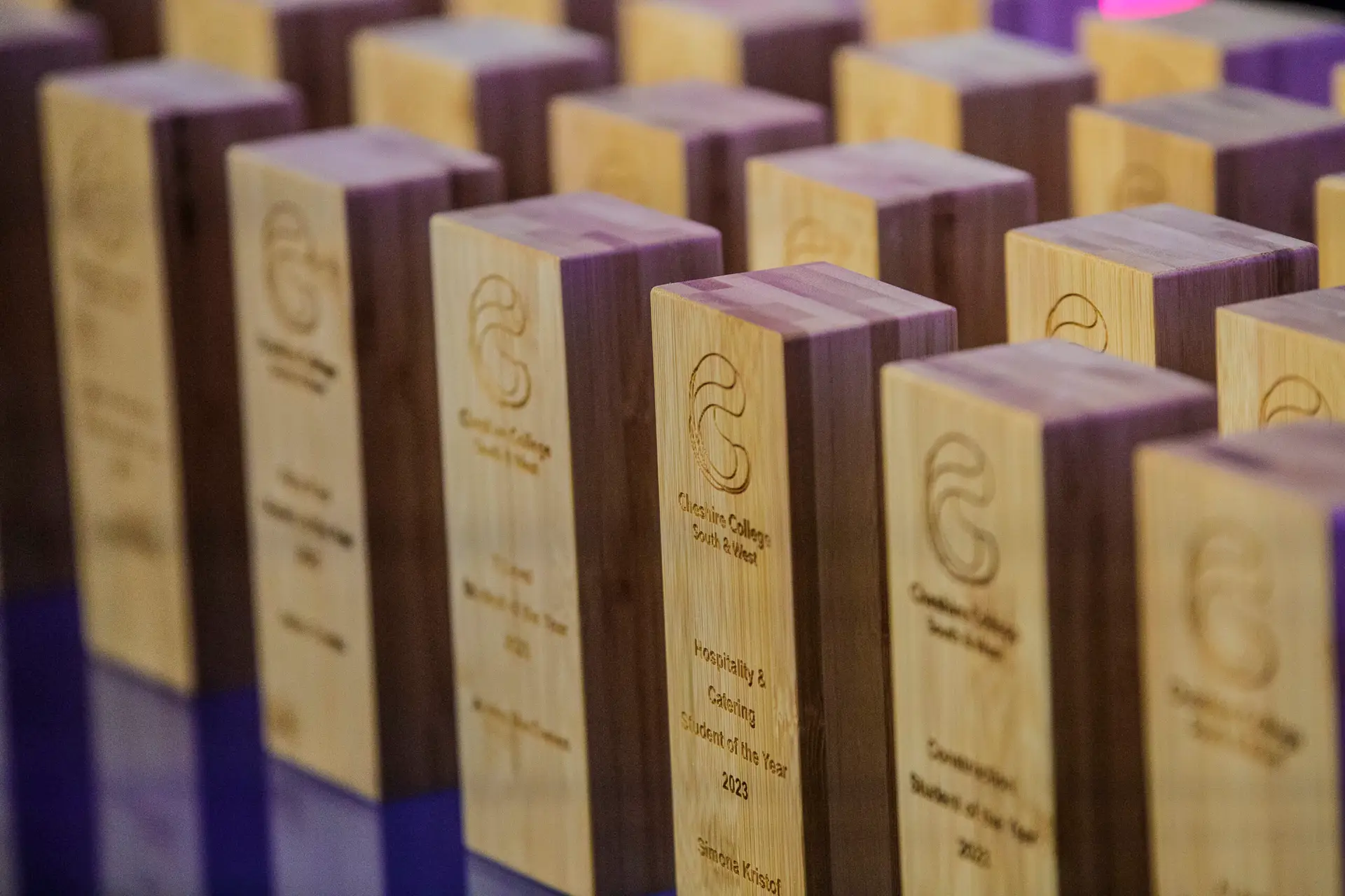 Cheshire College trophies for awards