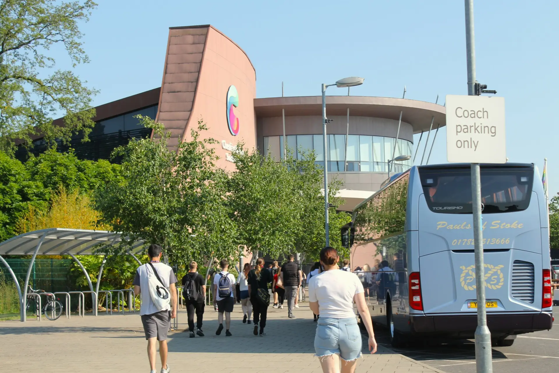Bus outside campus
