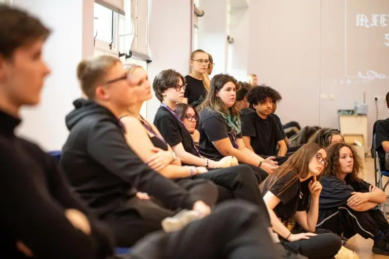performing arts students in a classroom