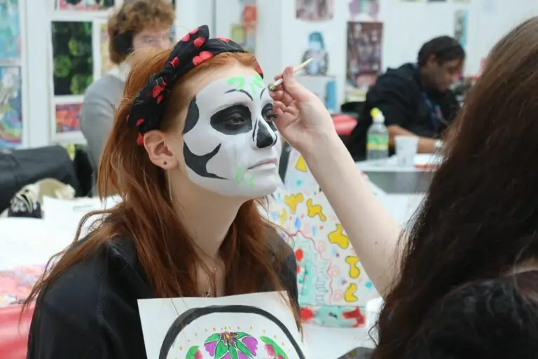 Art and Design student doing someones make up