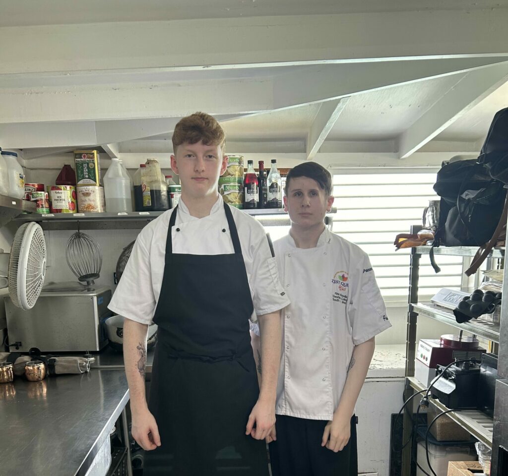 Nathan (left) and Finn (right) during their internship